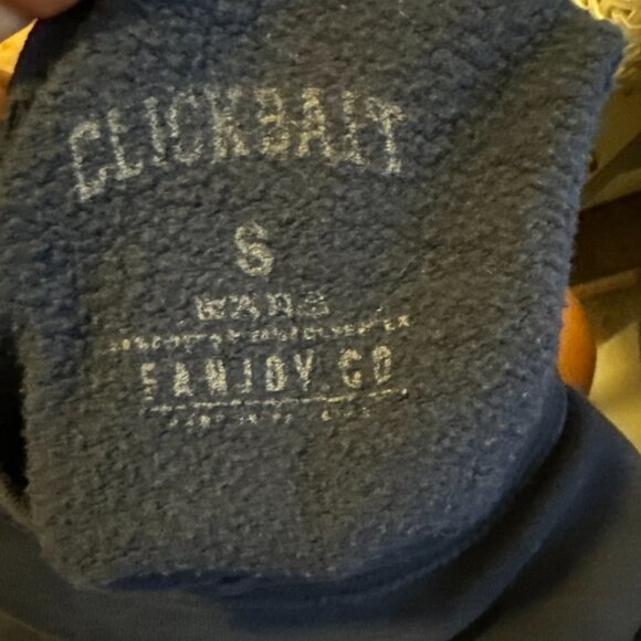 Clickbait Navy Crewneck Sweatshirt Men's Small David Dobrik Merch Yellow Logo - Picture 6 of 6